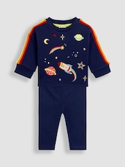JoJo Maman Bébé Light Blue Sweatshirt and Joggers Set - Image 1 of 6
