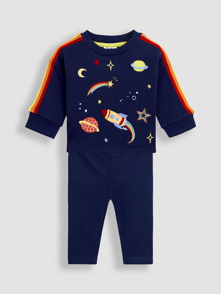 JoJo Maman Bébé Light Blue Sweatshirt and Joggers Set - Image 1 of 6