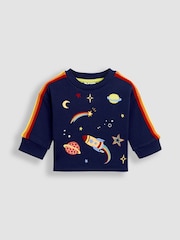 JoJo Maman Bébé Light Blue Sweatshirt and Joggers Set - Image 2 of 6