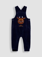 JoJo Maman Bébé Gruffalo Navy Blue 2-Piece Appliqué Dungarees & Top Set - Image 4 of 5