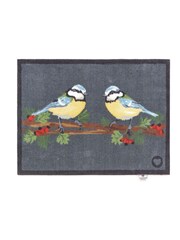 Hug Rug Grey British Made Bluetit Washable Doormat Rug - Image 1 of 1