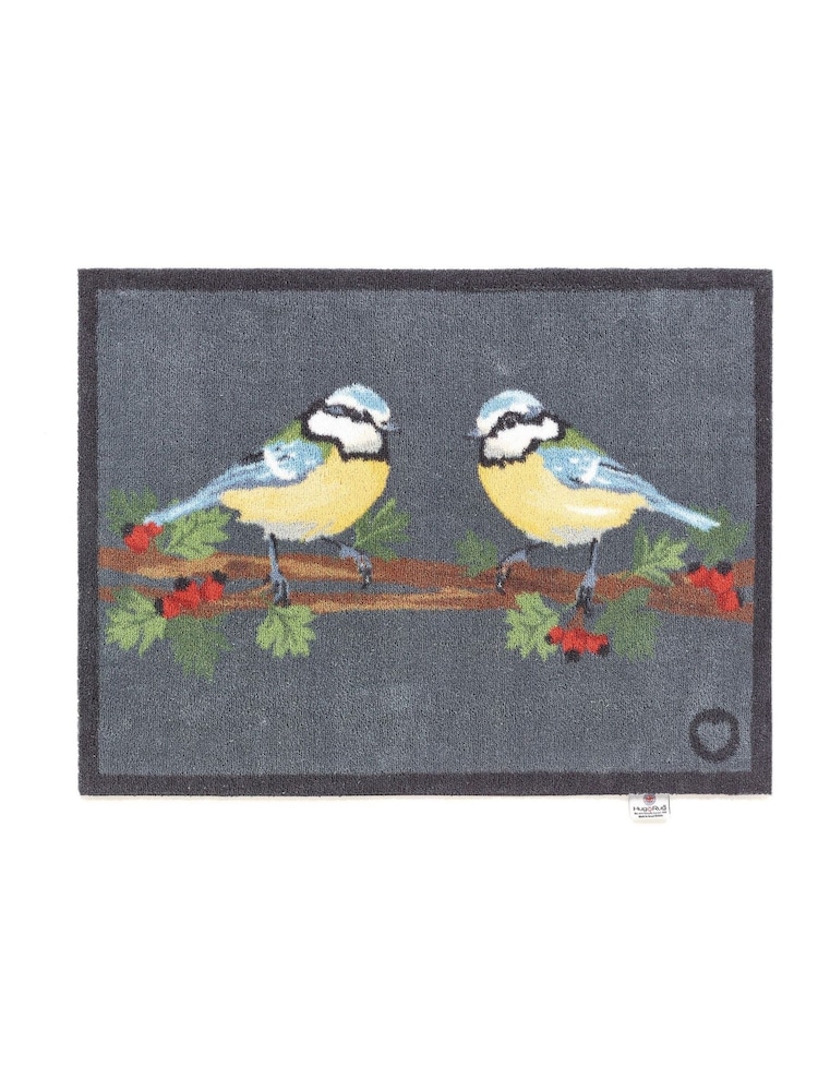 Hug Rug Grey British Made Bluetit Washable Doormat Rug - Image 1 of 1