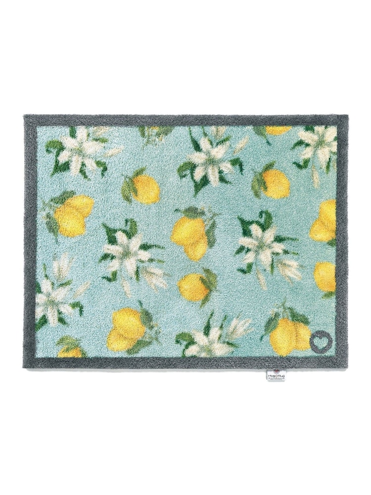 Hug Rug Beige Lemon and Lillies Cotton Washable Mat Rug - Image 2 of 3