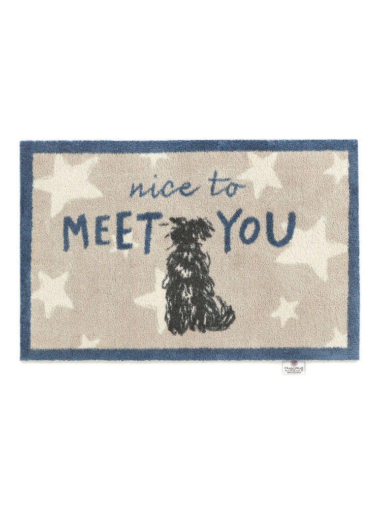 Hug Rug Grey Nice To Meet You Washable Doormat Runner - Image 2 of 4