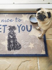 Hug Rug Grey Nice To Meet You Washable Doormat Runner - Image 3 of 4