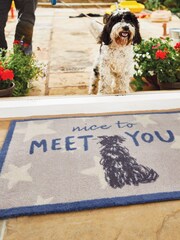 Hug Rug Grey Nice To Meet You Washable Doormat Runner - Image 4 of 4