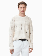 AllSaints White Harvey Crew Jumper - Image 1 of 7