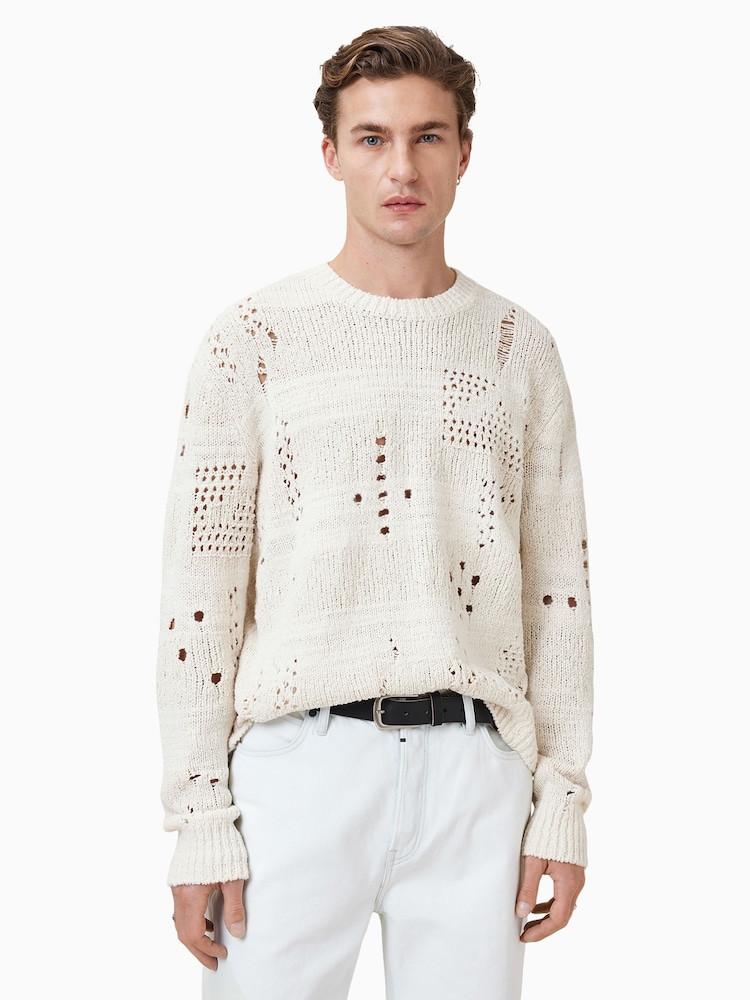AllSaints White Harvey Crew Jumper - Image 1 of 7