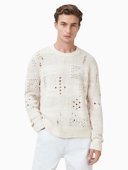 AllSaints White Harvey Crew Jumper - Image 3 of 7