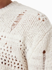 AllSaints White Harvey Crew Jumper - Image 6 of 7
