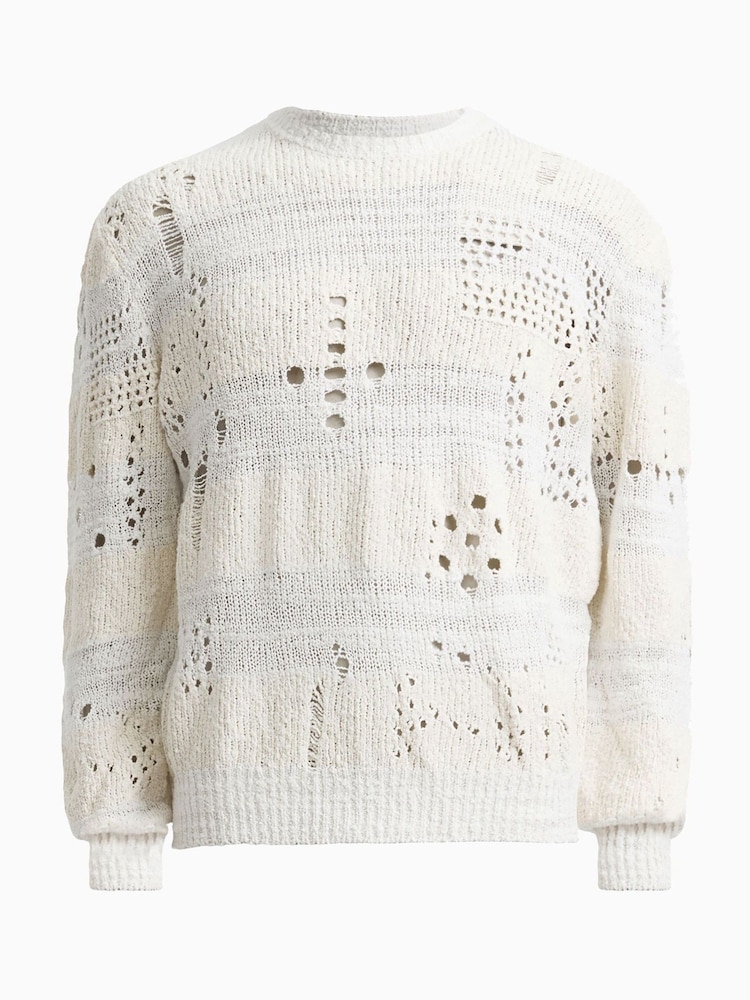 AllSaints White Harvey Crew Jumper - Image 7 of 7
