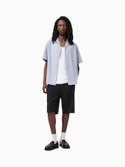 AllSaints Blue Valmer Short Sleeve Shirt - Image 5 of 8
