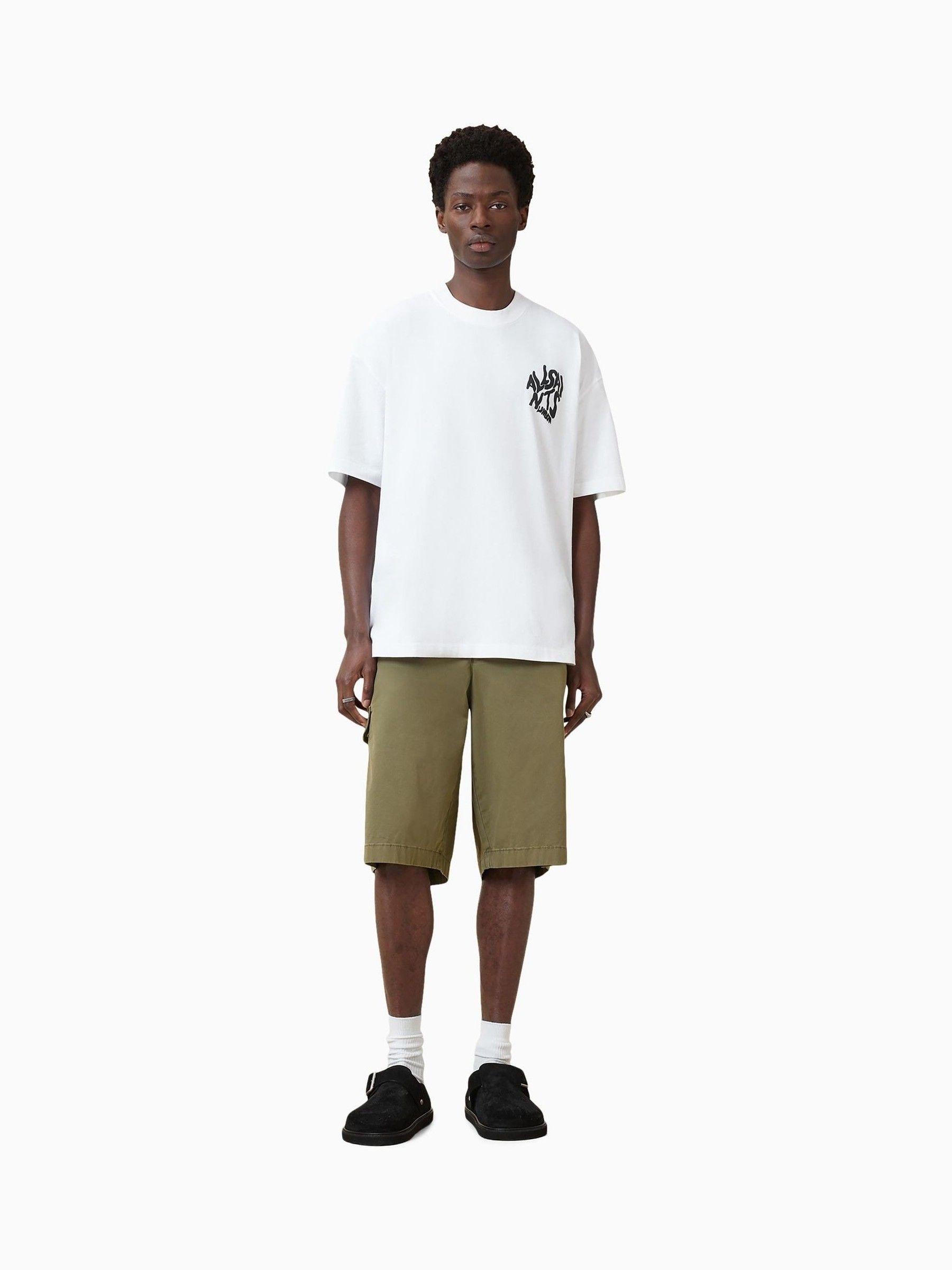 Buy All Saints White Ecru Orlando Oversized Short Sleeve Crew Neck