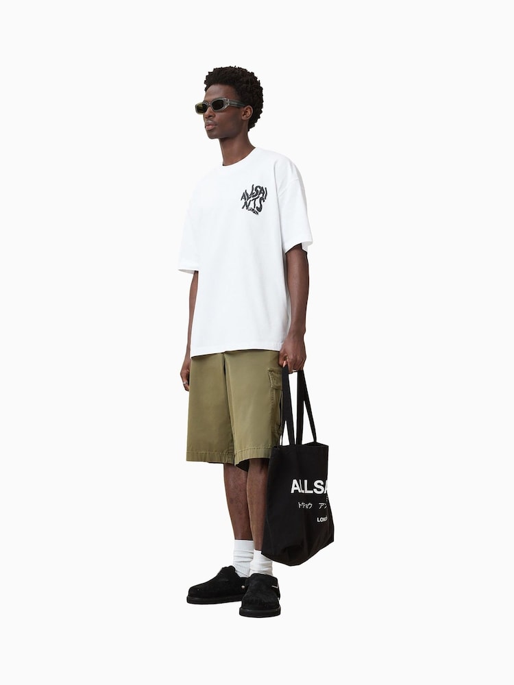 Alb ecru - All Saints Orlando Oversized Short Sleeve Crew Neck T-Shirt - Image 4 of 7