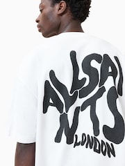 Weiß - AllSaints Orlando Crew 100% Organic Cotton T-Shirt - Bild 6 von 7
