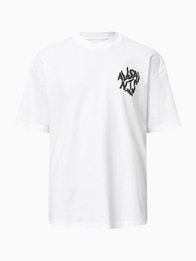Weiß - AllSaints Orlando Crew 100% Organic Cotton T-Shirt - Bild 7 von 7