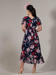 Jolie Moi Light Blue Regular Petite Petite Long Sleeve Soft Silky Jersey Midi Dress - Image 2 of 6