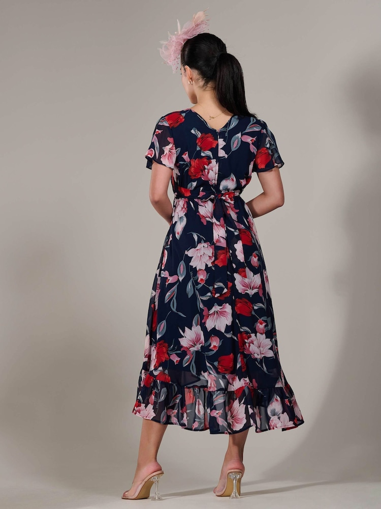 Jolie Moi Light Blue Regular Petite Petite Long Sleeve Soft Silky Jersey Midi Dress - Image 2 of 6