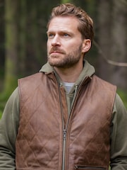 Lakeland Leather Brown Grike Gilet - Image 3 of 6