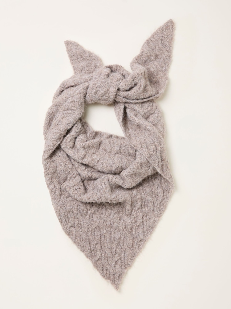 FatFace Oatmeal Cable Shawl - Image 1 of 3