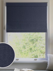 Ink Blue Bellum Made to Measure Roman Blind - Image 1 of 6