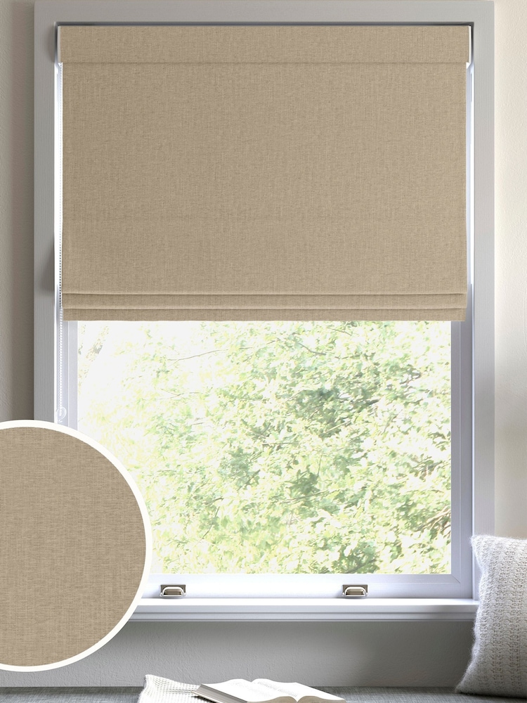 Natural Sesame Bellum Made to Measure Roman Blind - Image 1 of 6