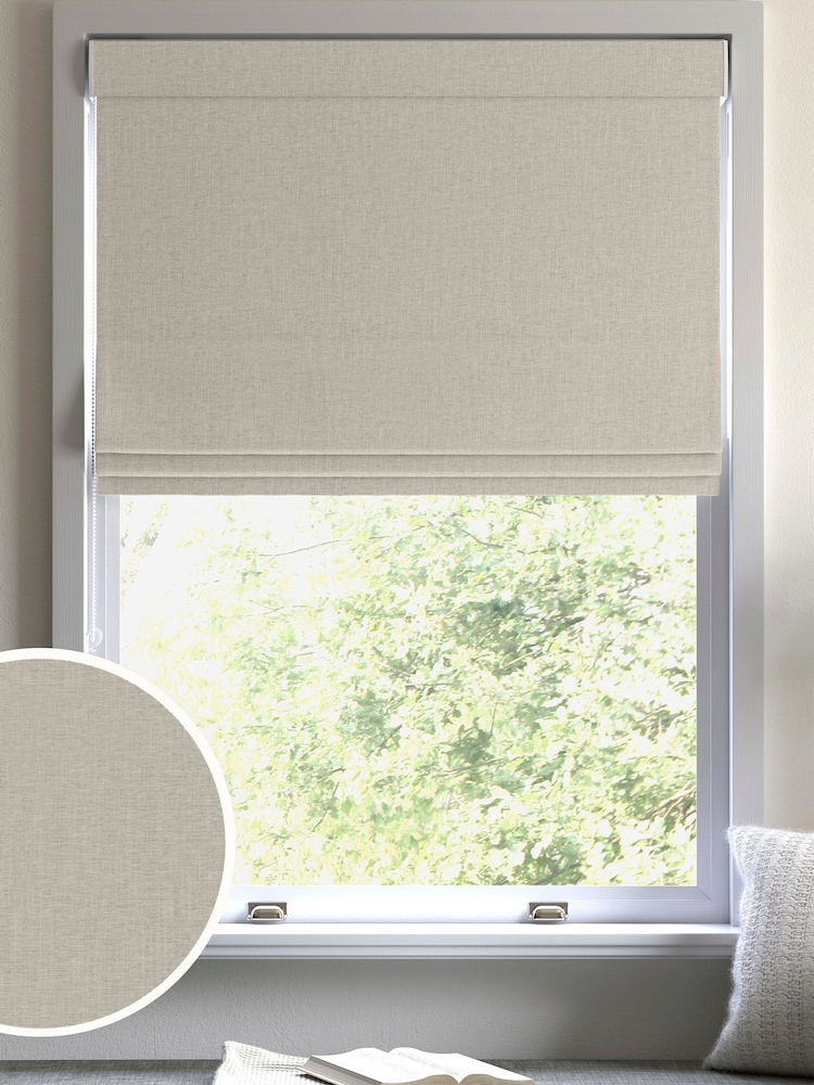 Oyster Natural Bellum Made to Measure Roman Blind - Image 1 of 6