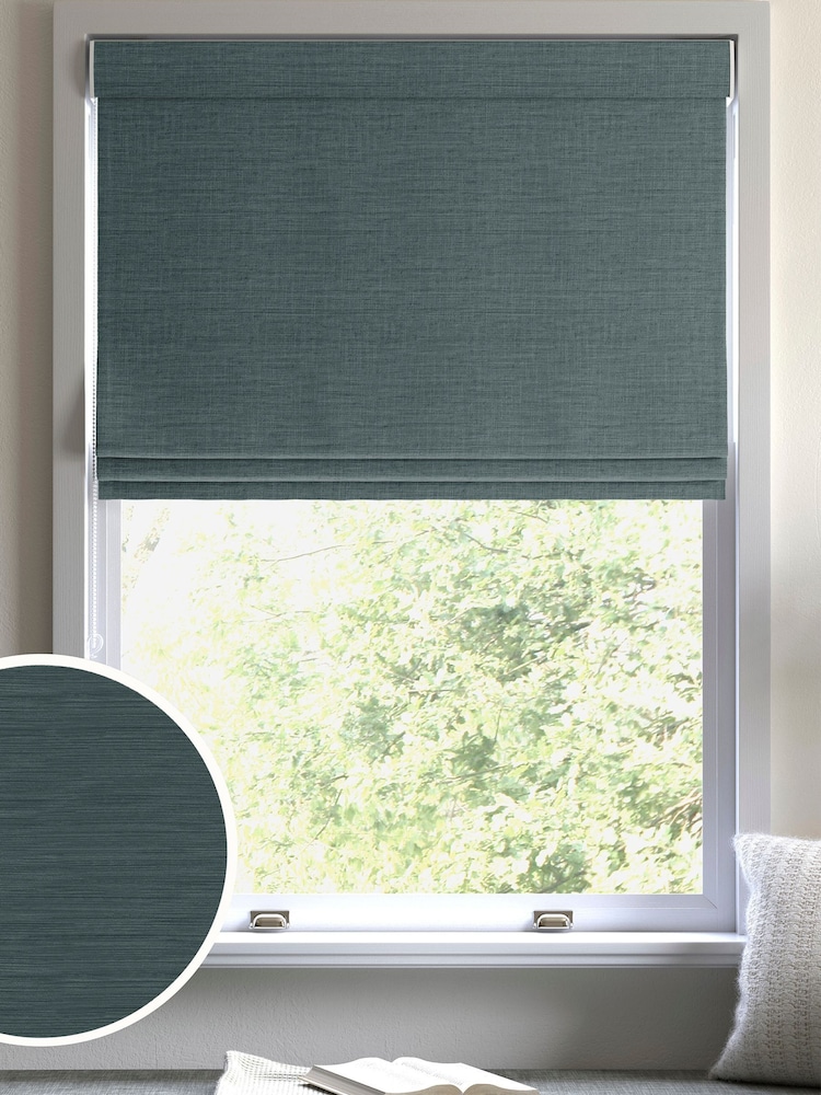 Teal Green Ire Made to Measure Roman Blind - Image 1 of 6
