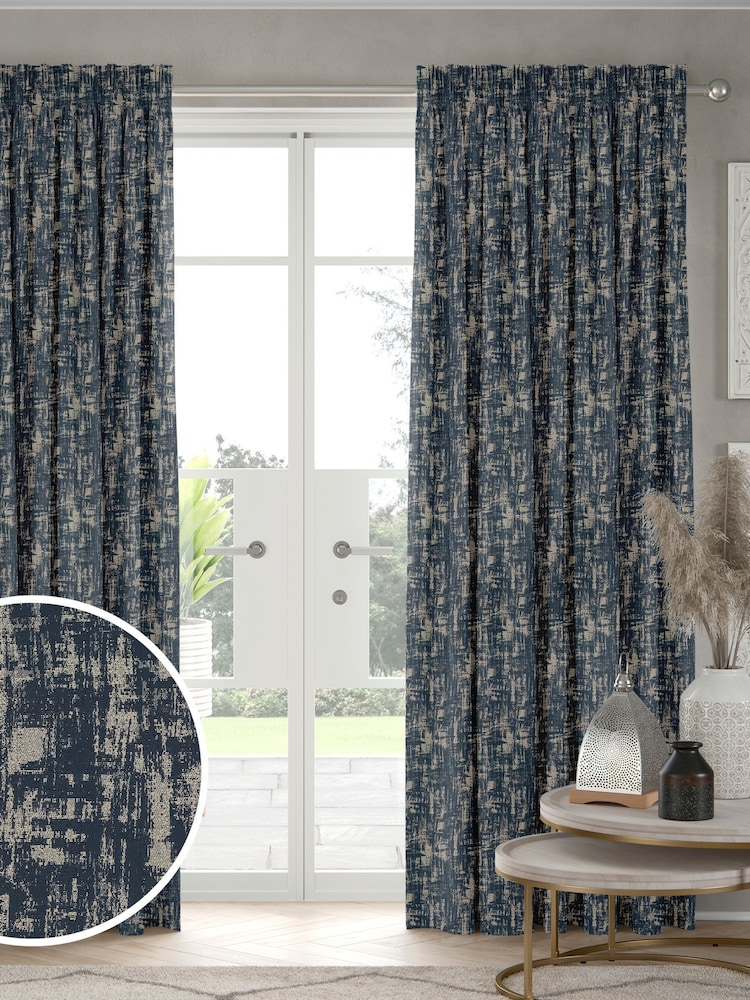 Indigo Blue Tero Made to Measure Curtains - Image 1 of 8