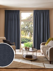 Ink Blue Bellum Made to Measure Curtains - Image 1 of 9