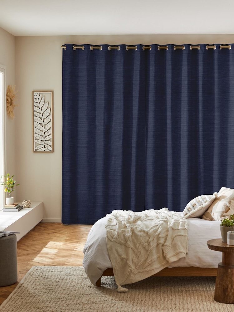 Navy Blue Ire Made to Measure Curtains - Image 2 of 9