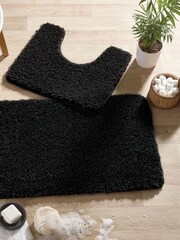 Hug Rug Black Washable Shaggy Bath Mat - Image 6 of 9