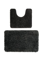 Hug Rug Black Washable Shaggy Bath Mat - Image 7 of 9