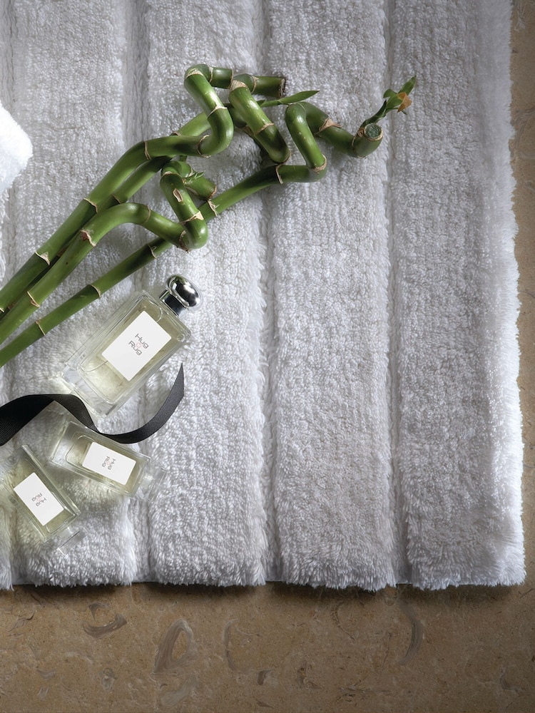 Hug Rug Grey Luxury Cotton Large Stripe Bathmat Runner - Image 1 of 2