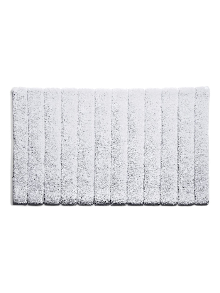 Hug Rug Grey Luxury Cotton Large Stripe Bathmat Runner - Image 2 of 2