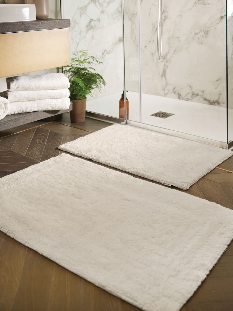 Hug Rug White Luxury Cotton Plain Bathmat Runner - Image 2 of 3