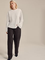 White Relaxed Long Sleeve Crew Neck T-Shirt - Image 2 of 4