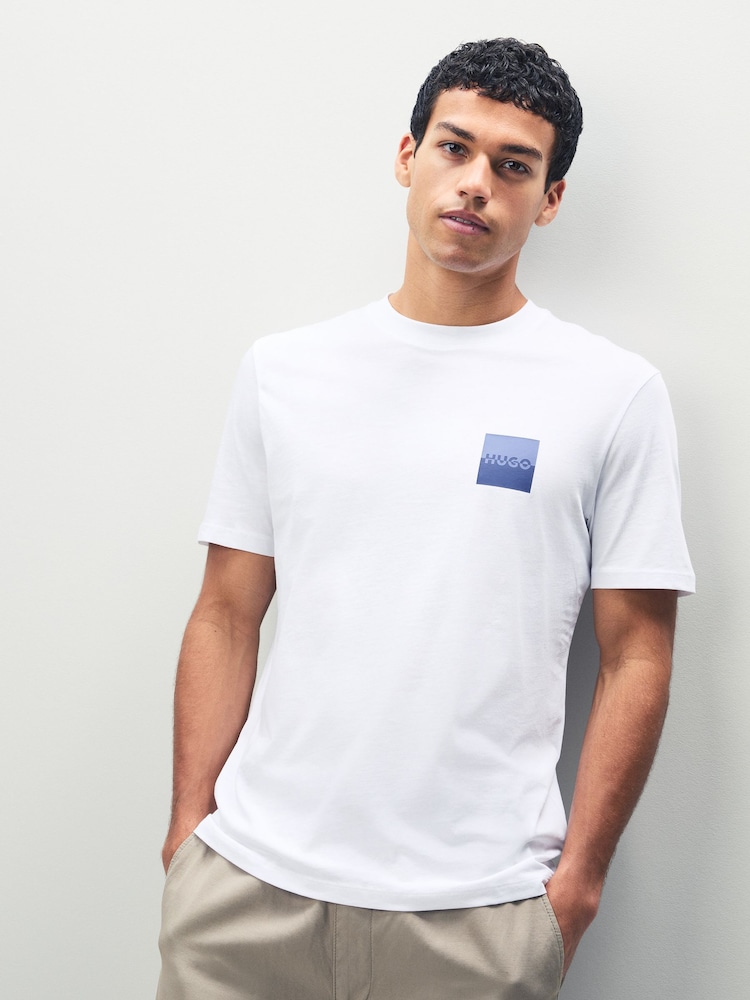 HUGO White Split Logo T-Shirt - Image 1 of 5 HUGO White Split Logo T-Shirt - Image 1 of 5