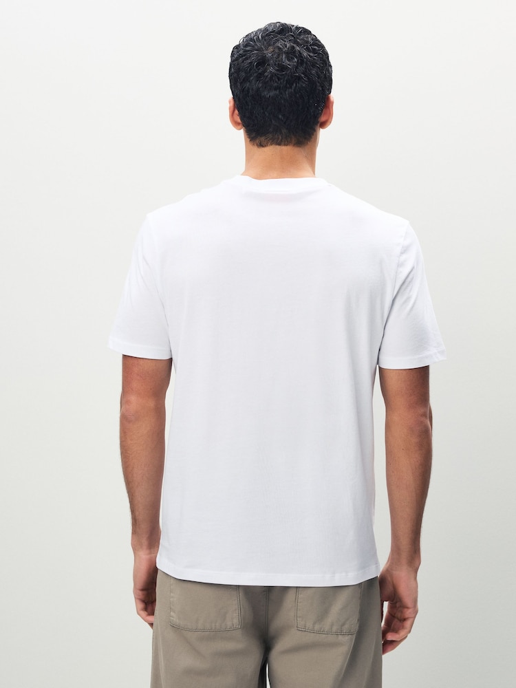 HUGO White Split Logo T-Shirt - Image 2 of 5 HUGO White Split Logo T-Shirt - Image 2 of 5