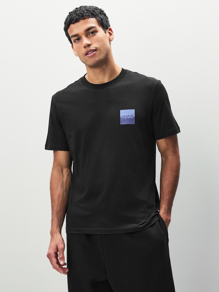 HUGO Black Split Logo T-Shirt - Image 1 of 5 HUGO Black Split Logo T-Shirt - Image 1 of 5