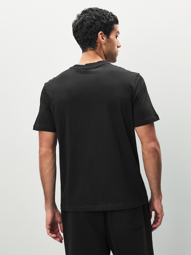 HUGO Black Split Logo T-Shirt - Image 2 of 5 HUGO Black Split Logo T-Shirt - Image 2 of 5