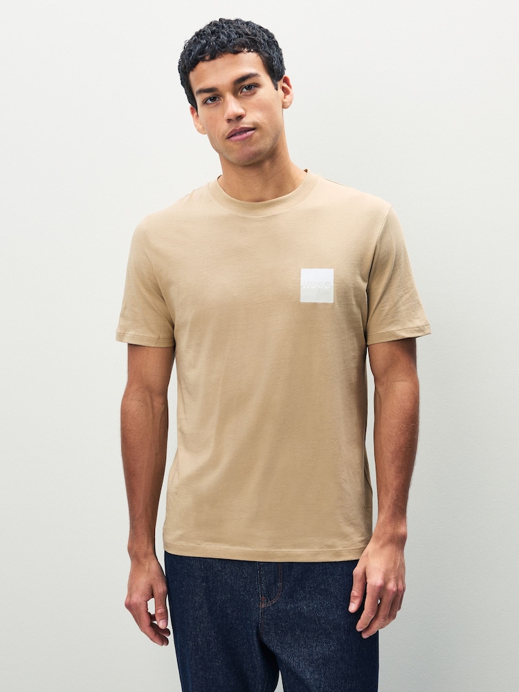 HUGO Natural Split Logo T-Shirt - Image 1 of 5