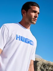 HUGO White Logo Graphic T-Shirt - Image 3 of 3