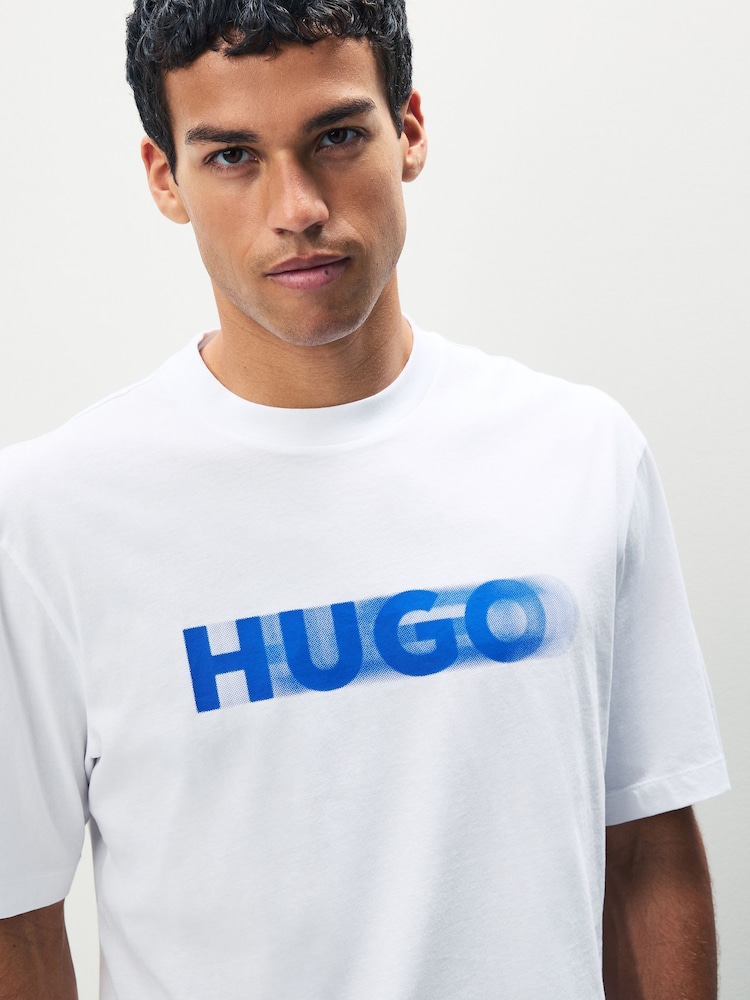 HUGO White Logo Graphic T-Shirt - Image 4 of 4 HUGO White Logo Graphic T-Shirt - Image 4 of 4