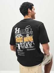 HUGO Black Hugo Mania T-Shirt - Image 4 of 7