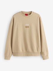 HUGO Natural Split Logo Sweatshirt - Image 1 of 2