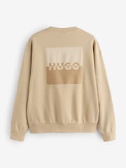HUGO Natural Split Logo Sweatshirt - Image 2 of 2
