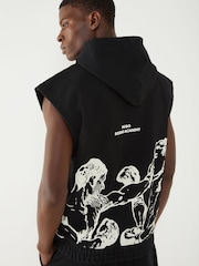HUGO Black Sleeveless Boxing Hoodie - Image 3 of 4