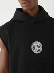 HUGO Black Sleeveless Boxing Hoodie - Image 4 of 4