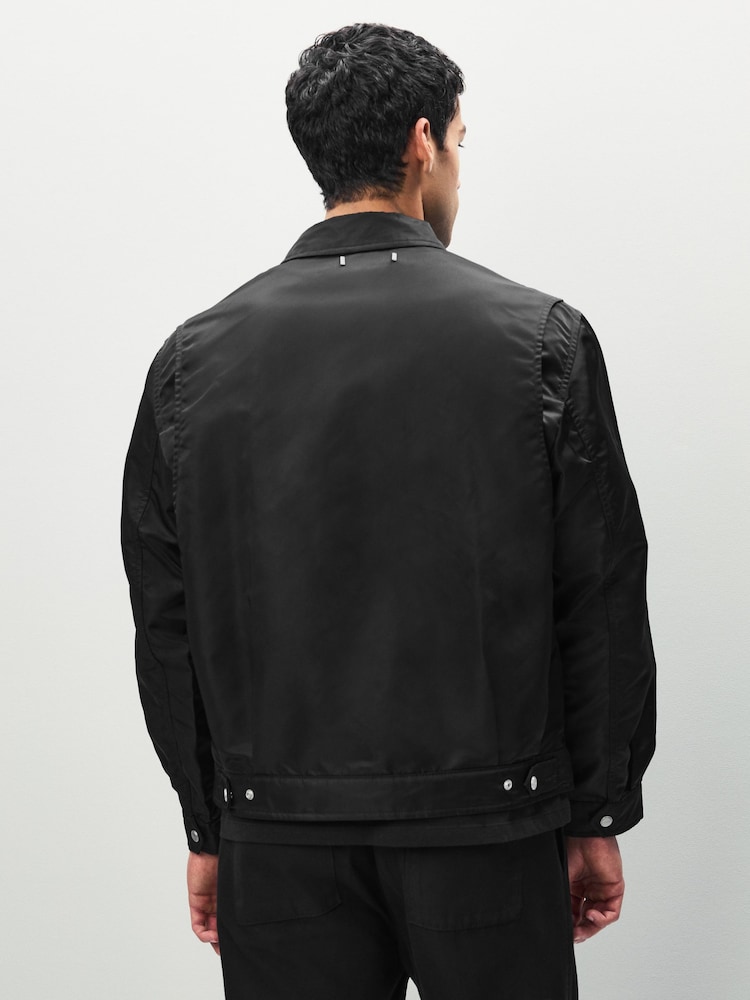 HUGO Black Stacked Logo Jacket - Image 2 of 6